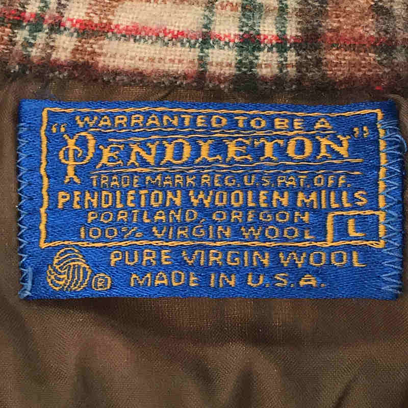 PENDLETON / ペンドルトン 70s vintage ウール オープンカラー チェックシャツ 開襟