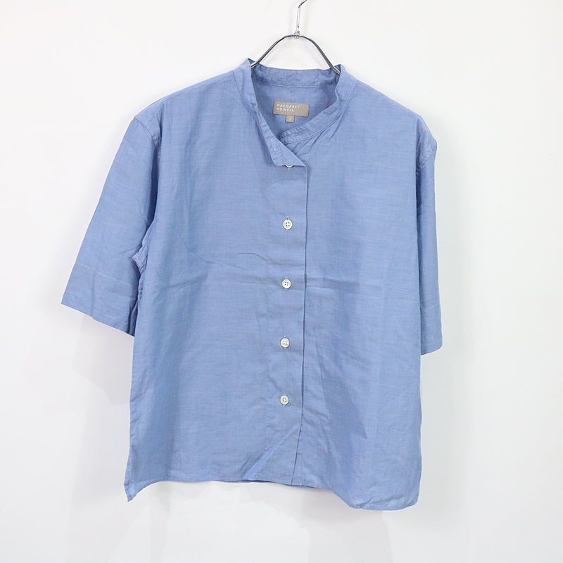 SOFT WASHED COTTON バンドカラーシャツ blue | ブランド古着の買取 ...