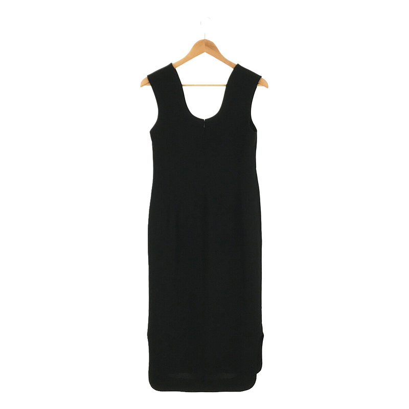 Mame Kurogouchi / マメクロゴウチ Deep Neck Sleeveless Dress - black ディープネック ドレス ワンピース