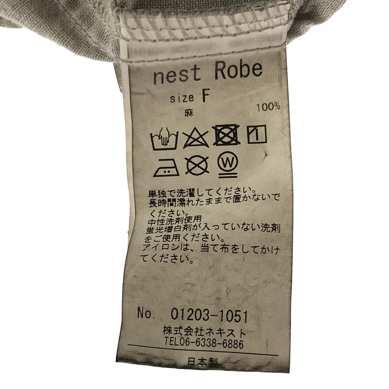 nest robe / ネストローブ リネン ベンガラ染め ロングシャツ