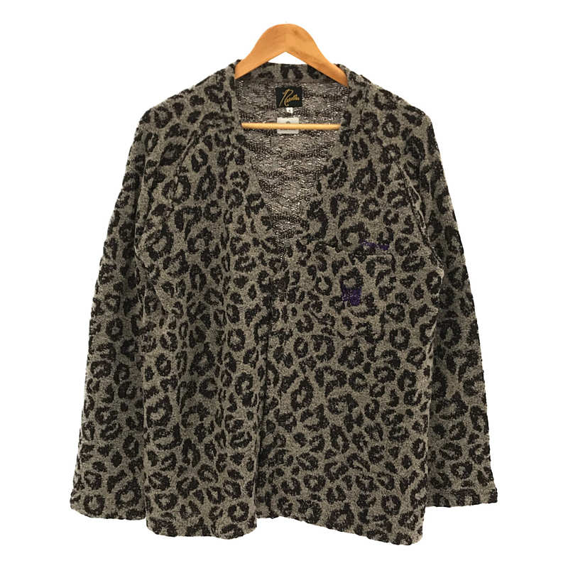 Charcoal TOKYO 別注 V Neck Cardigan Leopard Knit Jq ジャガード