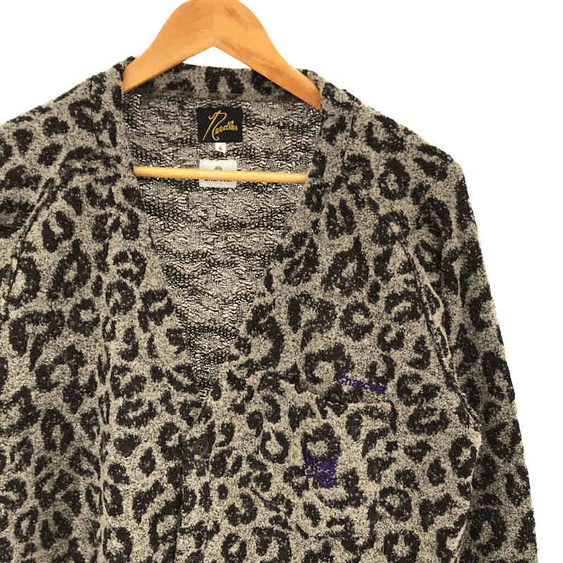 Charcoal TOKYO 別注 V Neck Cardigan Leopard Knit Jq ジャガード