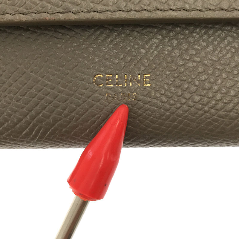 CELINE / セリーヌ レザー スモール トリフォールド ウォレット コンパクト 財布 箱有