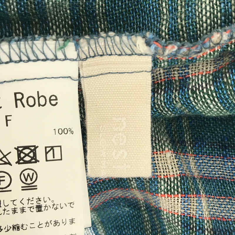 nest robe / ネストローブ リネン ガーゼ マドラスチェック ローブ シャツ