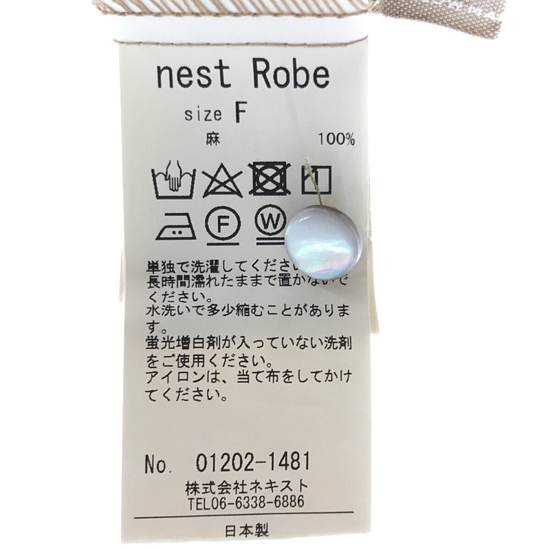 nest robe / ネストローブ リネン Yネック ワンピース ドレス