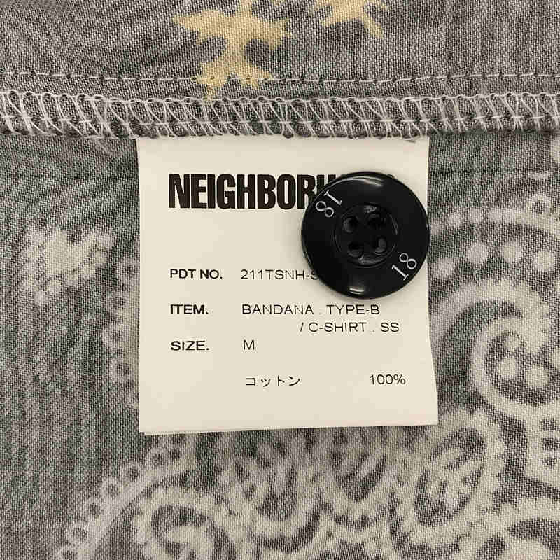 NEIGHBOR HOOD / ネイバーフッド BANDANA TYPE-B/C-SHIRT バンダナ柄 半袖シャツ