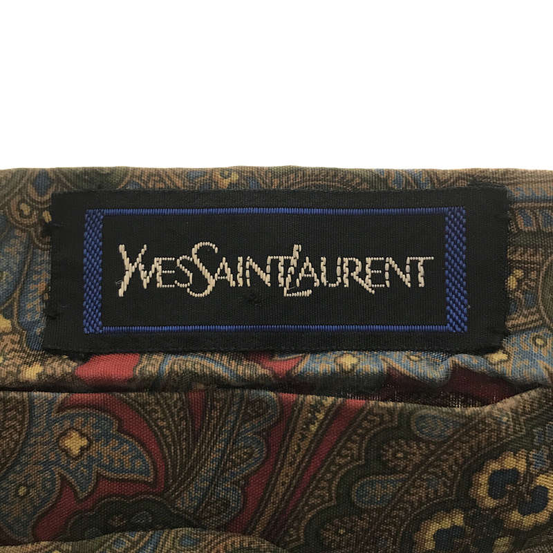 YVES SAINT LAURENT / イヴサンローラン シルク 総柄 アスコットタイ