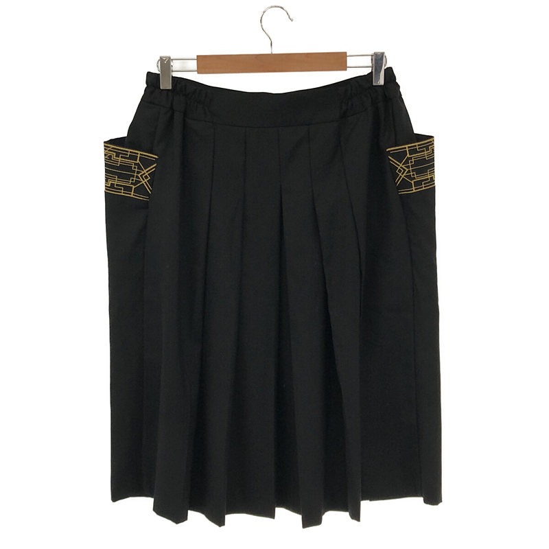 SISE / シセ ウール カシミヤ 刺繍 レイヤード メンズスカート