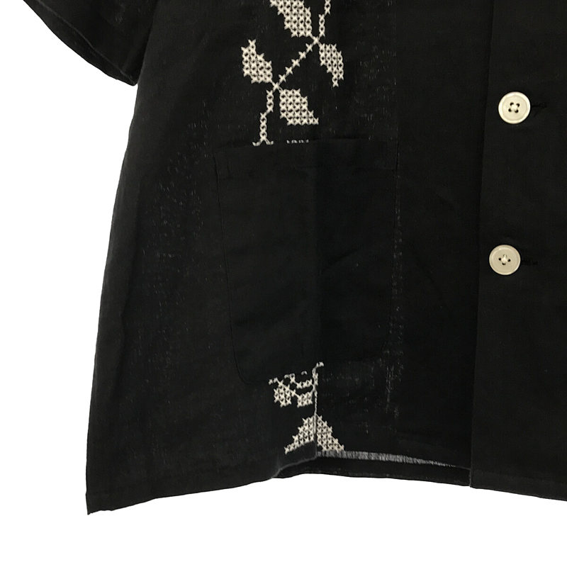 BODE / ボーディ リネン 刺繍 ワイドシルエット オープンカラーシャツ