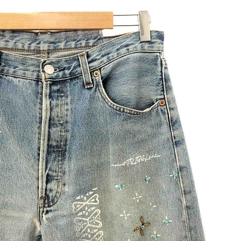 elephant TRIBAL fabrics / エレファントトライバルファブリックス OUT OF ALIGNMENT 501 Levi's / ダメージ・USED染め加工 リメイク デニムパンツ