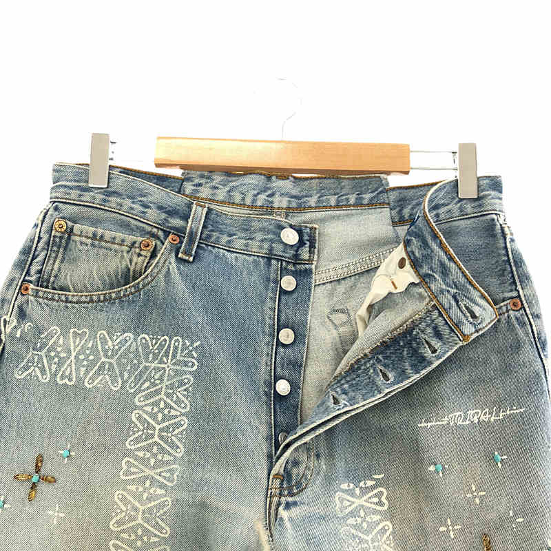 elephant TRIBAL fabrics / エレファントトライバルファブリックス OUT OF ALIGNMENT 501 Levi's / ダメージ・USED染め加工 リメイク デニムパンツ