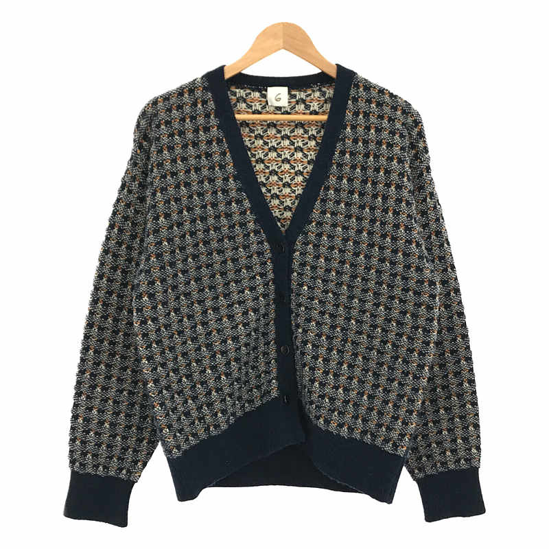 JACQUARD V NECK KNIT CARDIGAN ジャガード Vネック ニットカーディガン