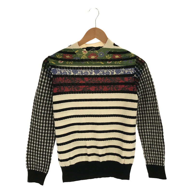 袖切替 プリント ボーダーニットセーター | ブランド古着の買取・委託