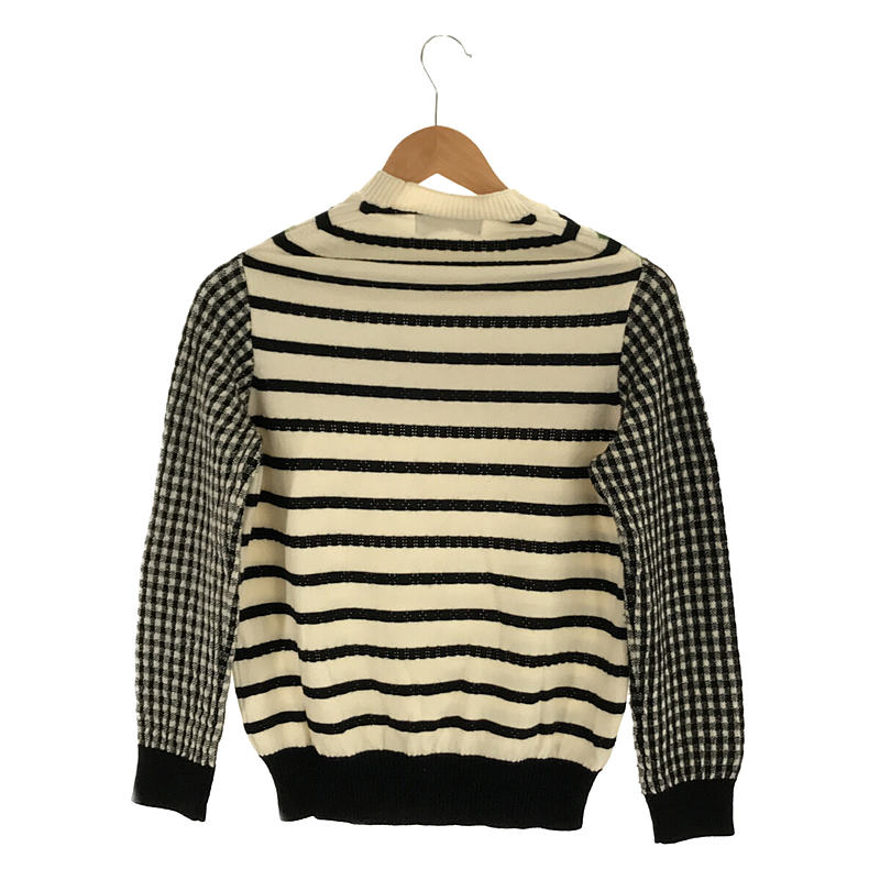 袖切替 プリント ボーダーニットセーター | ブランド古着の買取