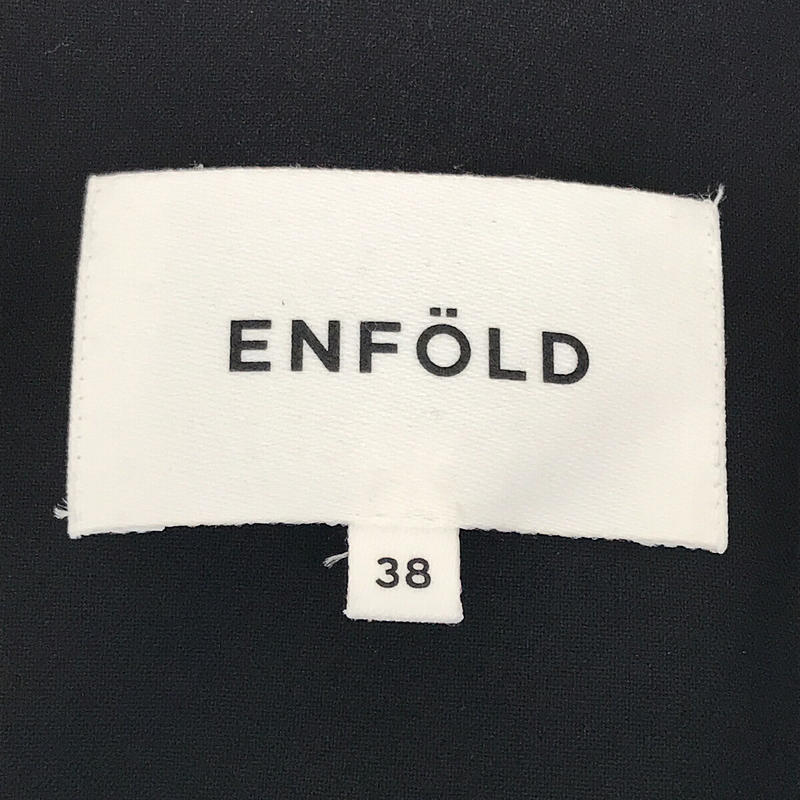 ENFOLD / エンフォルド ノーカラー ダブル クロス ショートジャケット