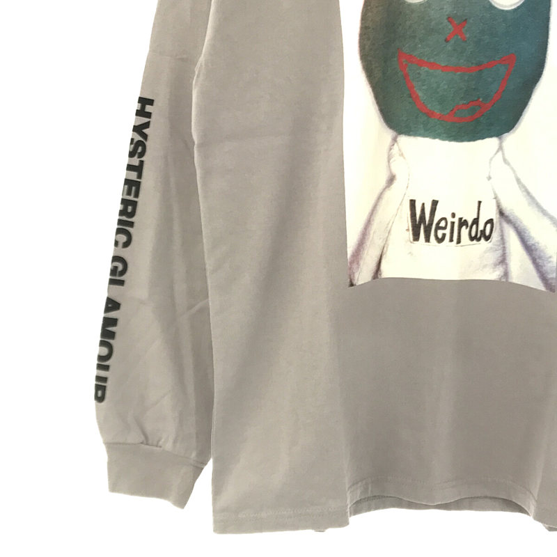 HYSTERIC GLAMOUR / ヒステリックグラマー 02211CL03 × 北村信彦氏 WEIRDO FROG プリント 袖ロゴ カットソー ロンT