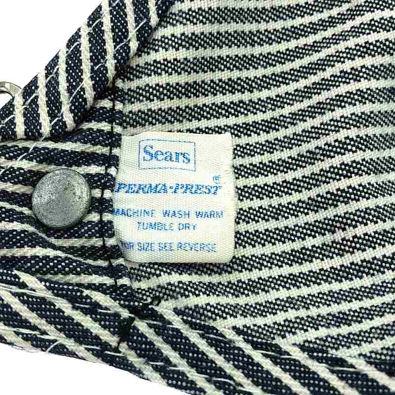 VINTAGE / ヴィンテージ古着 推定1970s〜 SEARS / シアーズ  PERMA-PREST ユニオンチケット エプロン ヒッコリー オーバーオール
