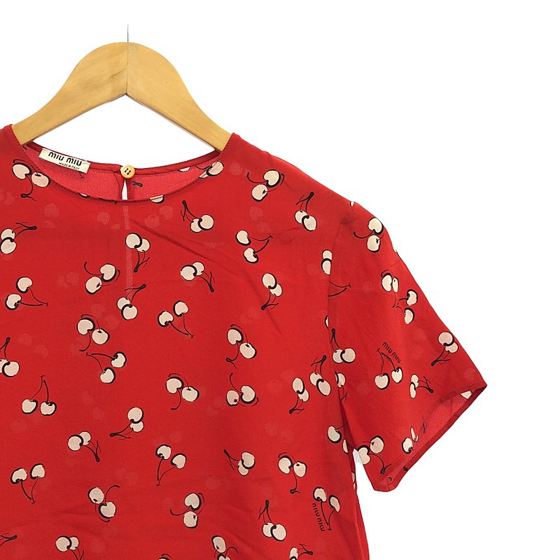 miu miu / ミュウミュウ チェリー プリント プルオーバーブラウス