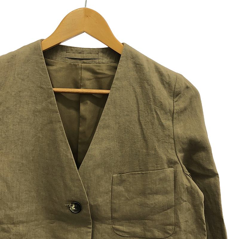 MARGARET HOWELL / マーガレットハウエル PLAIN LINEN リネン ノーカラー ジャケット