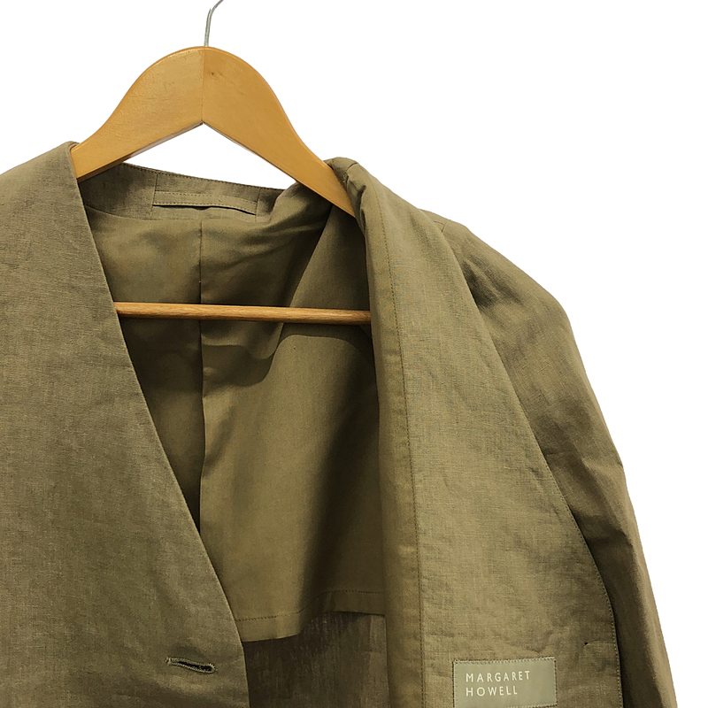 MARGARET HOWELL / マーガレットハウエル PLAIN LINEN リネン ノーカラー ジャケット