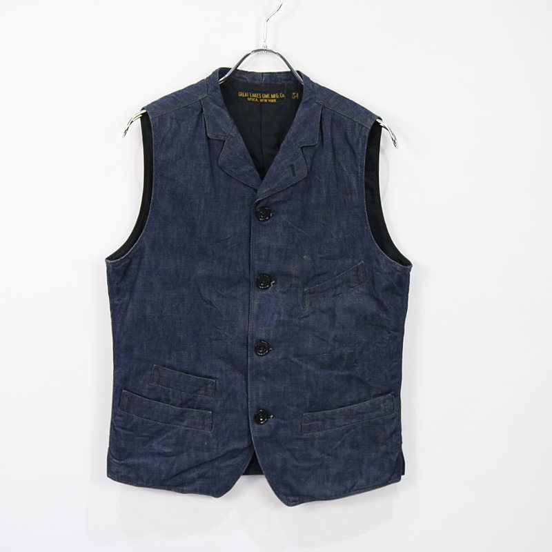 ”Westinghouse” LATE 1800s ENGINEER'S NOTCHED COLLAR VEST デニムベスト