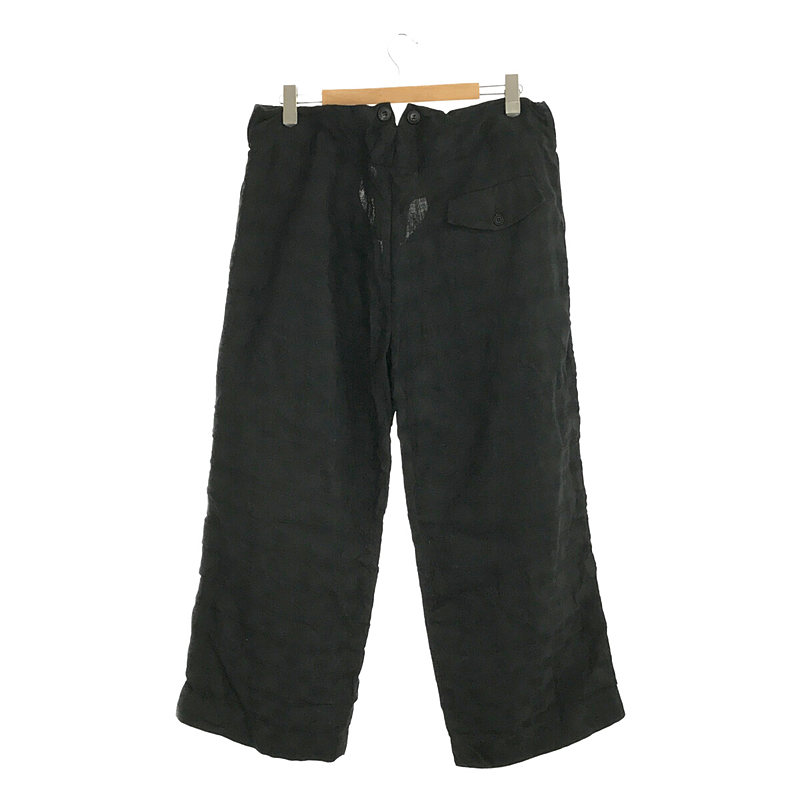 JOHN ALEXANDER SKELTON / ジョンアレキサンダースケルトン ジャガードチェックリネン ワイドパンツ