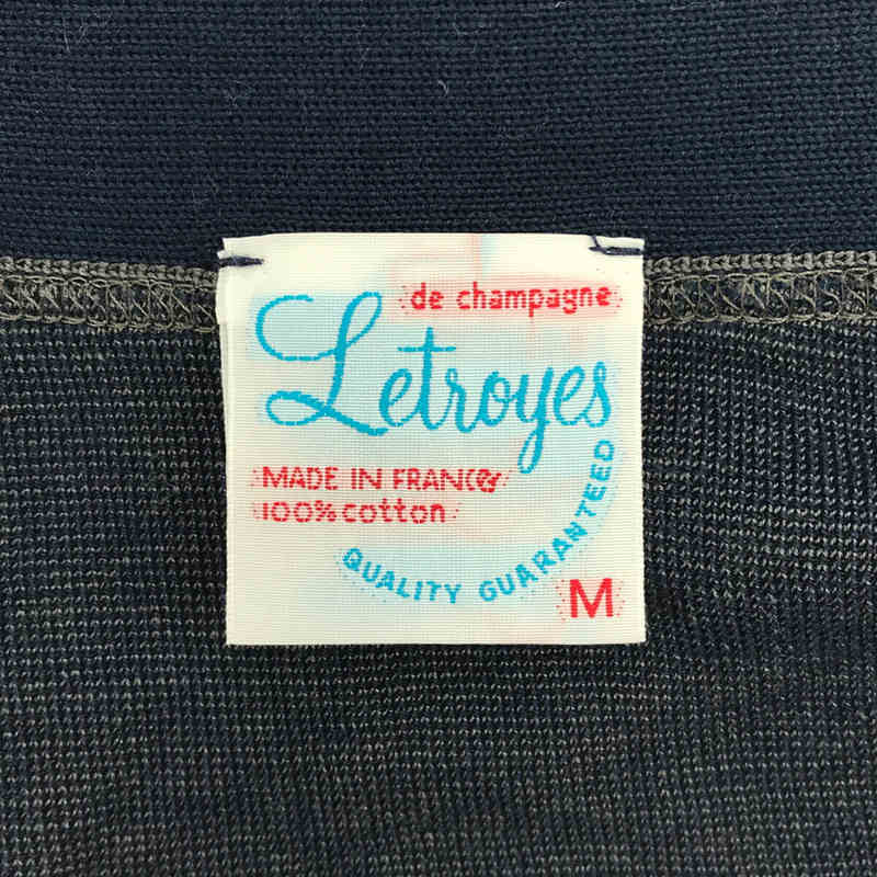 Letroyes / ルトロワ フランス製 バイカラー Vネック コットン ニット カーディガン