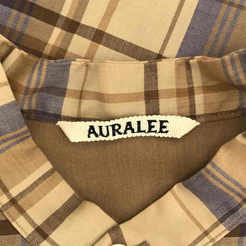 AURALEE / オーラリー 130′s SUPER LIGHT WOOL CHECK ONE-PIECE チェック プルオーバー ロング ワンピース