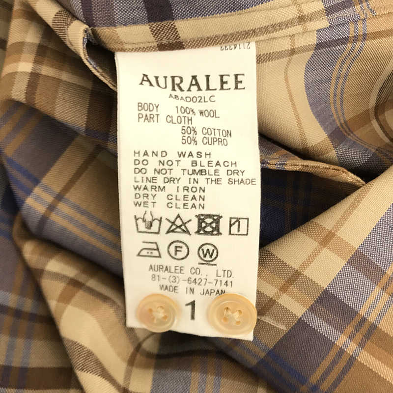 AURALEE / オーラリー 130′s SUPER LIGHT WOOL CHECK ONE-PIECE チェック プルオーバー ロング ワンピース