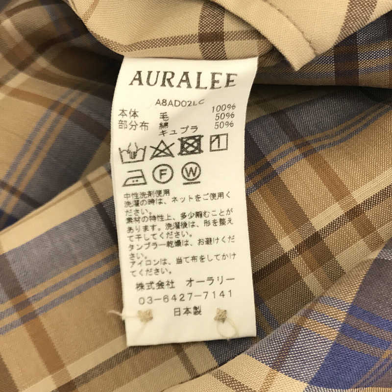 AURALEE / オーラリー 130′s SUPER LIGHT WOOL CHECK ONE-PIECE チェック プルオーバー ロング ワンピース