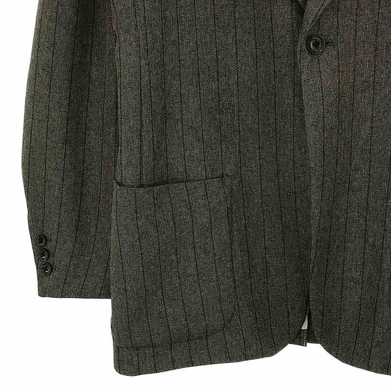 Needles / ニードルス Peaked Lapel 1B Jacket - Stripe Poly Cloth gray テーラード ジャケット