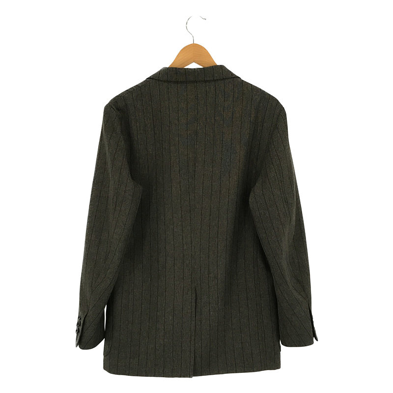 Needles / ニードルス Peaked Lapel 1B Jacket - Stripe Poly Cloth gray テーラード ジャケット