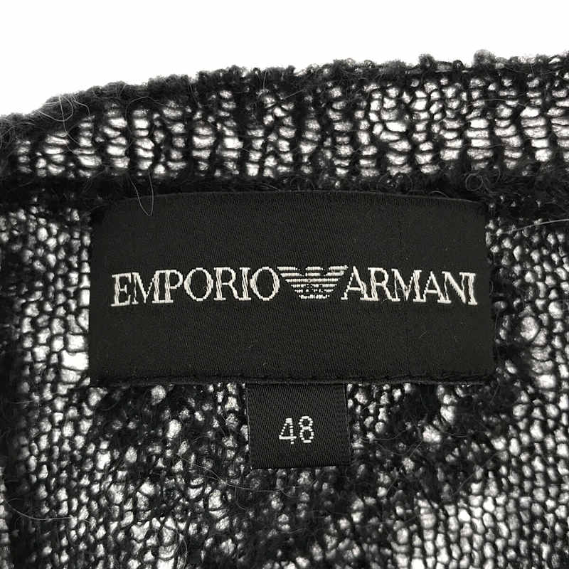EMPORIO ARMANI / エンポリオアルマーニ アルパカ ウール クルーネック バイカラー ケーブル ニット セーター