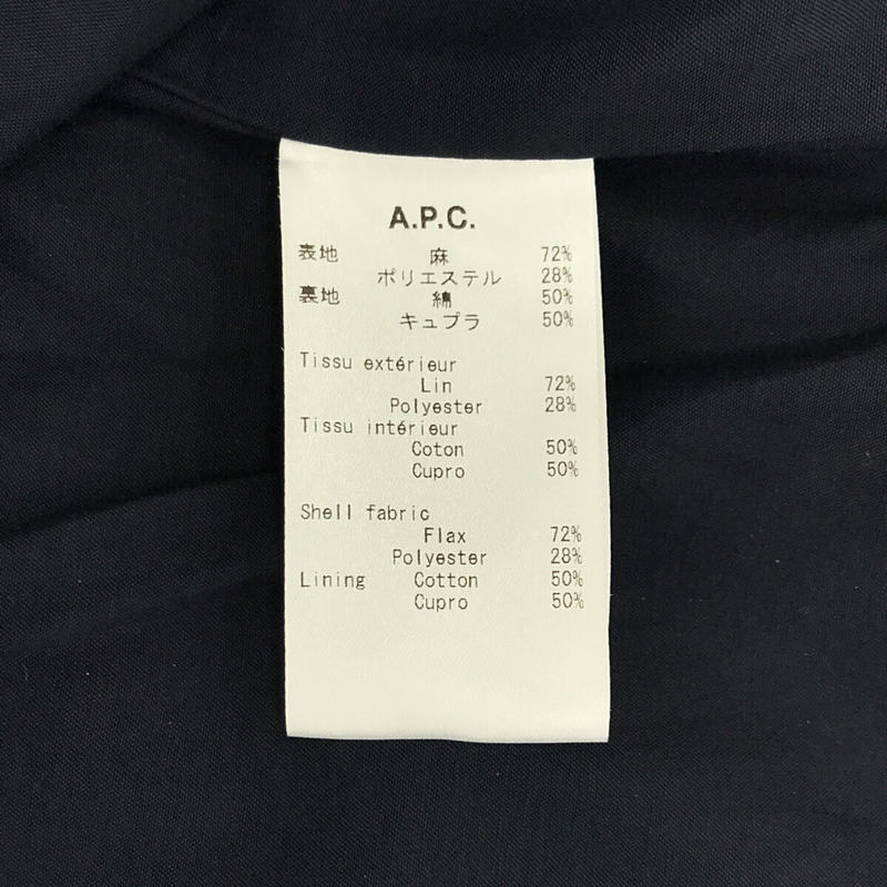 A.P.C. / アーペーセー シングルブレスト リネン ロングサマー テーラード