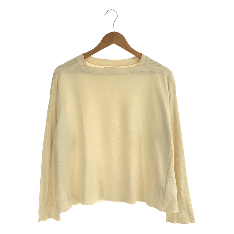 raw silk ribbed-jersey boat neck Tee ローシルク リブジャージー ボートネック カットソー