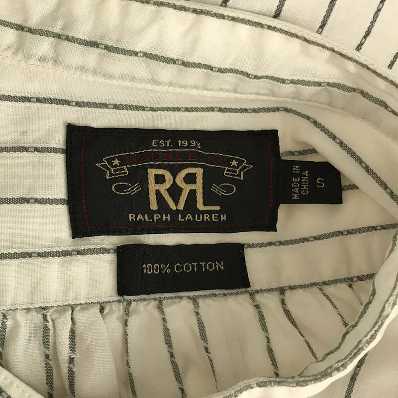 RRL / ダブルアールエル コットン ストライプ バックギャザー バンドカラー ドレス シャツ