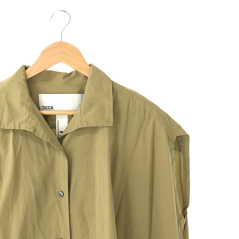 TICCA / ティッカ 2way コットン フレンチ ビッグシルエット ロング シャツ ノースリーブ ワンピース
