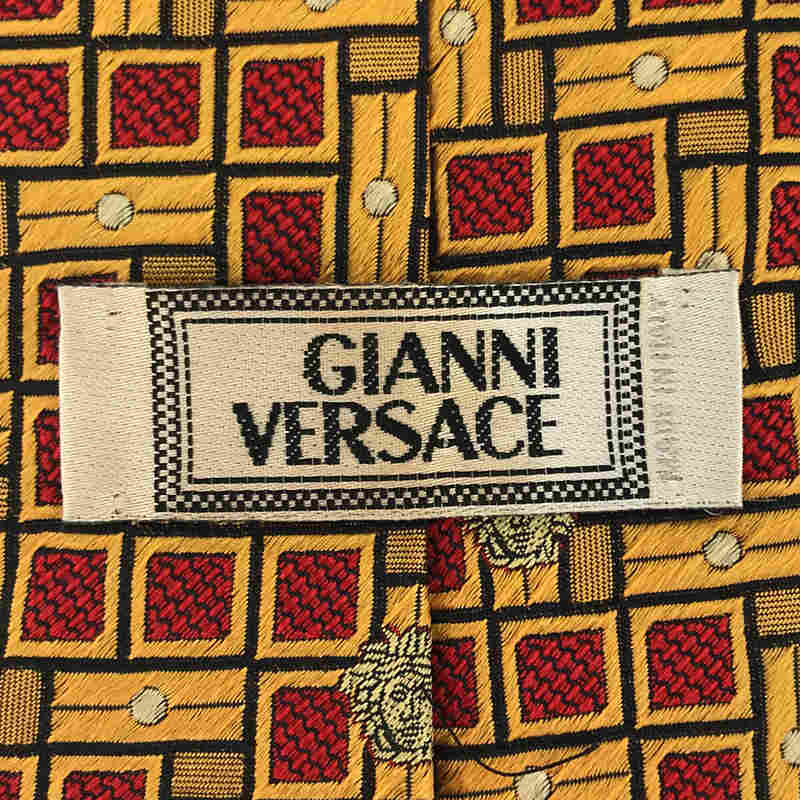 Gianni Versace / ジャンニ ヴェルサーチ イタリア製 SILK シルク 100％ 総柄 フォーマル ネクタイ