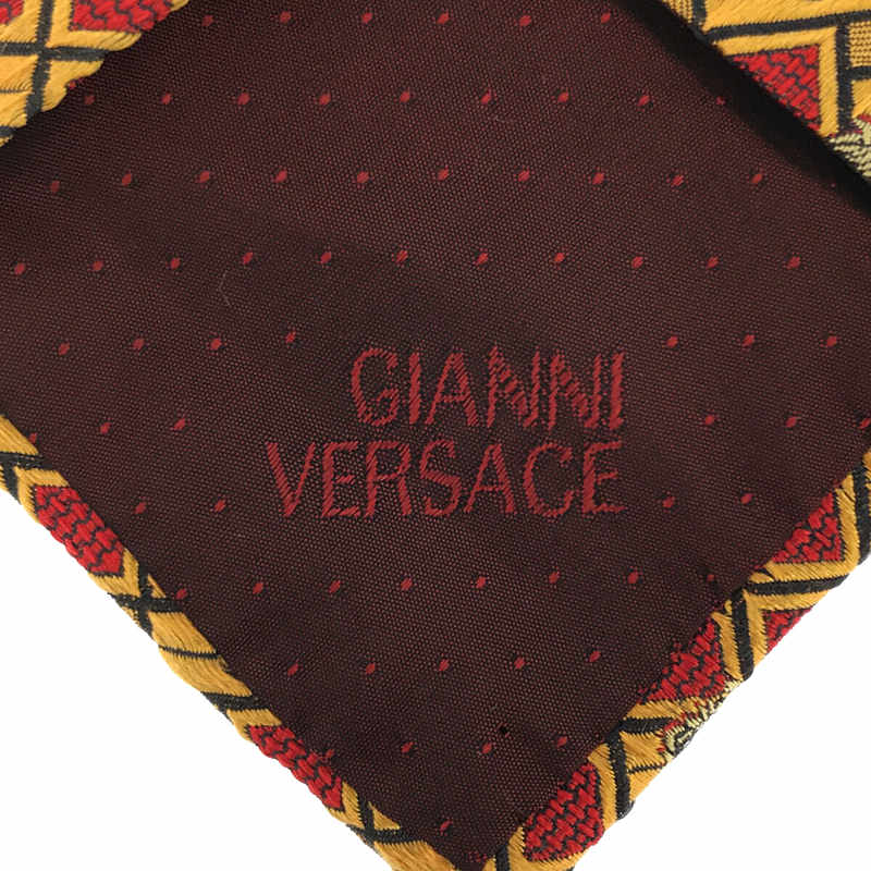 Gianni Versace / ジャンニ ヴェルサーチ イタリア製 SILK シルク 100％ 総柄 フォーマル ネクタイ