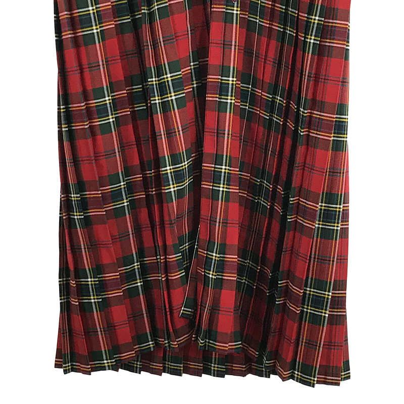 KL604 Harness Pleats Skirt Green Check ハーネス プリーツスカートKIDILL / キディル