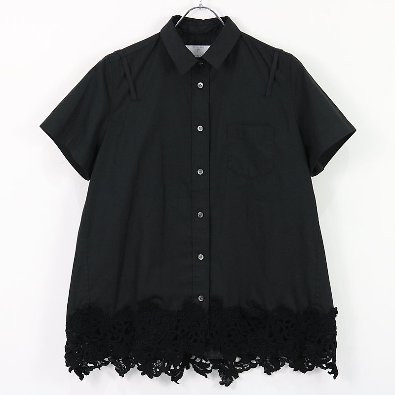 Cotton Poplin x Lace Shirt レースドッキングシャツ