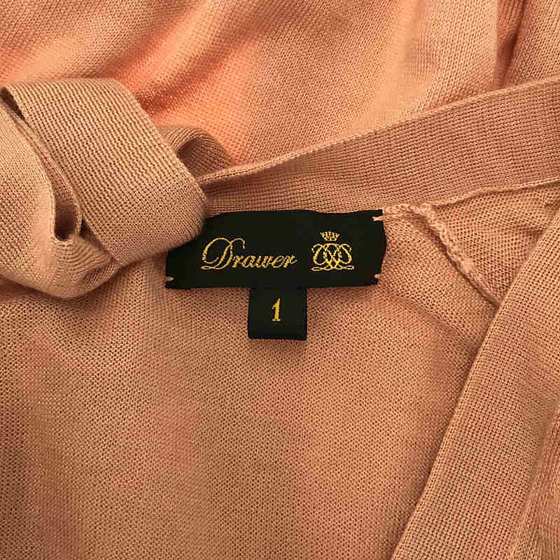 Drawer / ドゥロワー 18Gカシミヤシルクバックリボン Vネックニット