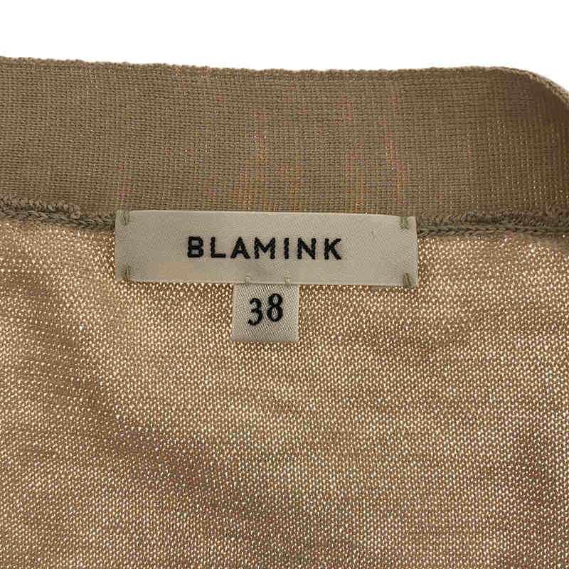 BLAMINK / ブラミンク 18G コットン サイドスリット Vネック カーディガン