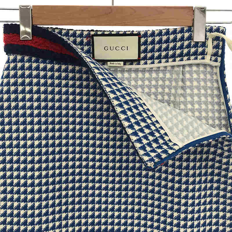 GUCCI / グッチ ウール 千鳥格子柄 シェリーライン スカート