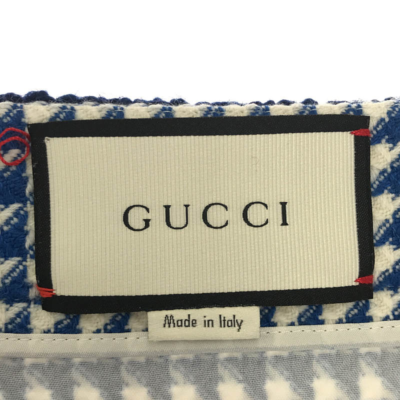 GUCCI / グッチ ウール 千鳥格子柄 シェリーライン スカート