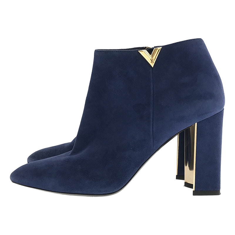 GUCCI / グッチ ロゴ装飾 スエードレザー サイドジップ ブーティ / ショートブーツ