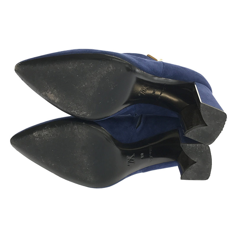 GUCCI / グッチ ロゴ装飾 スエードレザー サイドジップ ブーティ / ショートブーツ