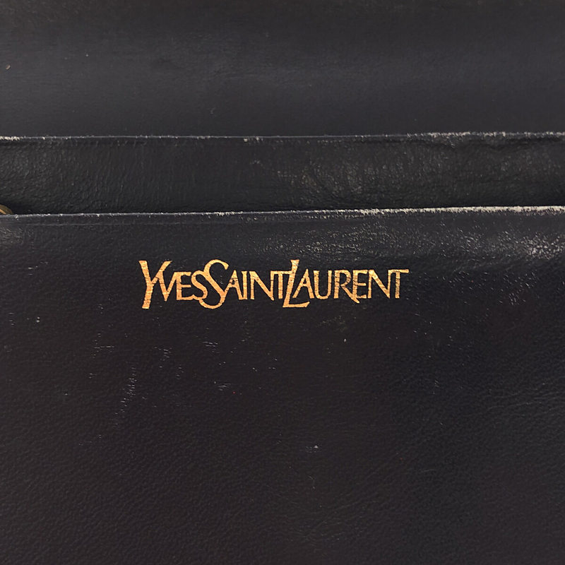 YVES SAINT LAURENT / イヴサンローラン OLD / オールド パネル コンパクト レザー ウォレット