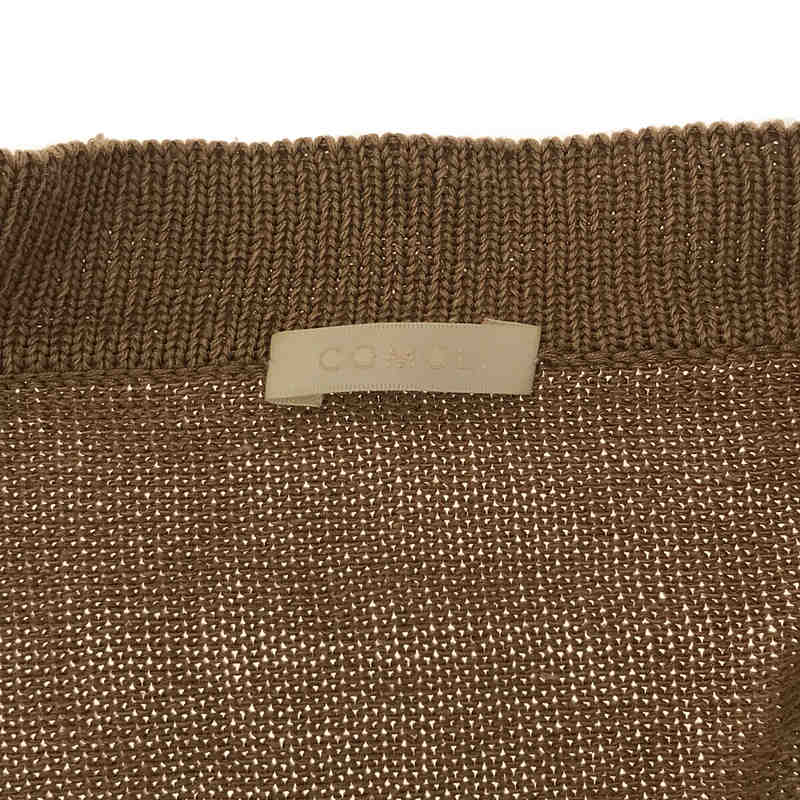 COMOLI / コモリ ボタンレス 7G シルク カーディガン