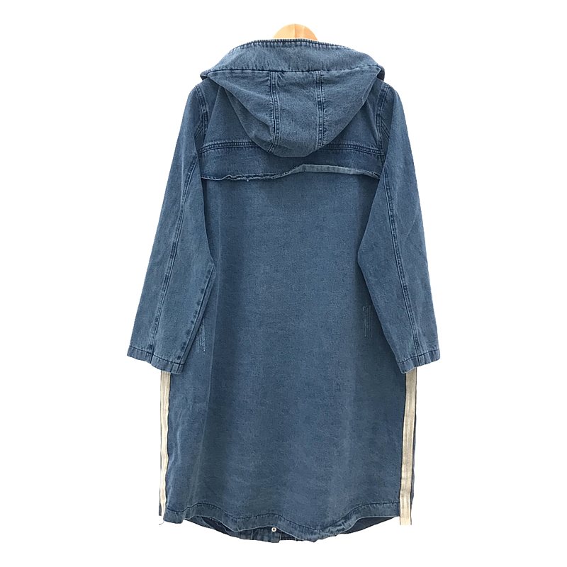 その他 着脱可ファー・ライナー付き ダメージ加工 デニム オーバー モッズコート フーディ